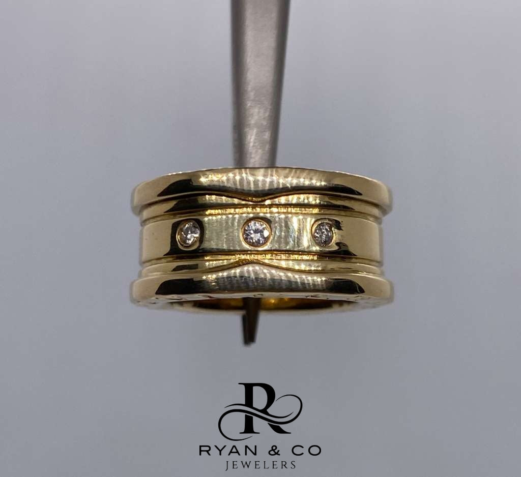 Bulgari 18k Yellow Gold Invisible Set Women's Diamond Engagement Ring