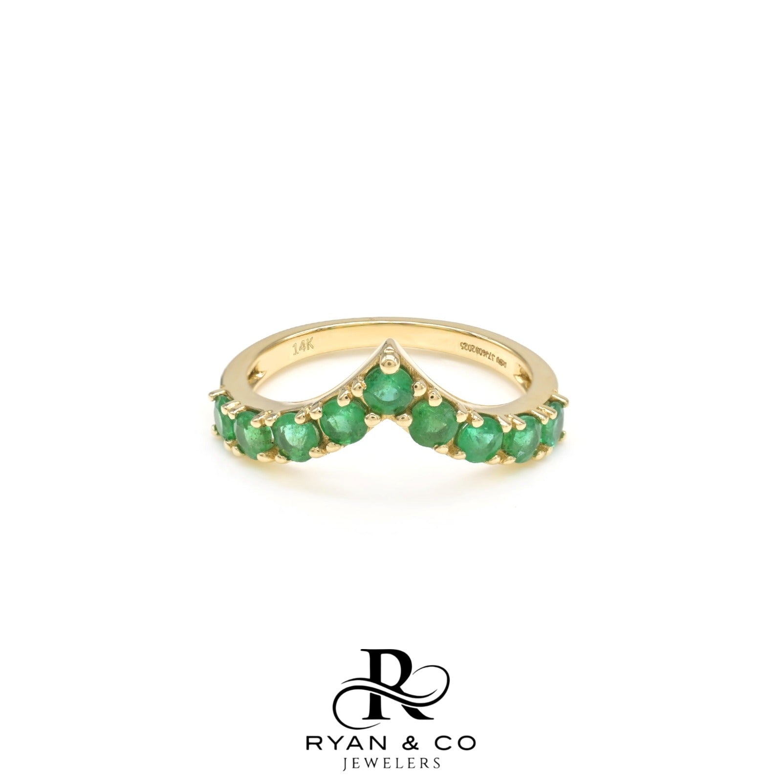 14k Yellow Gold IGI Certified Women's Emerald Ring