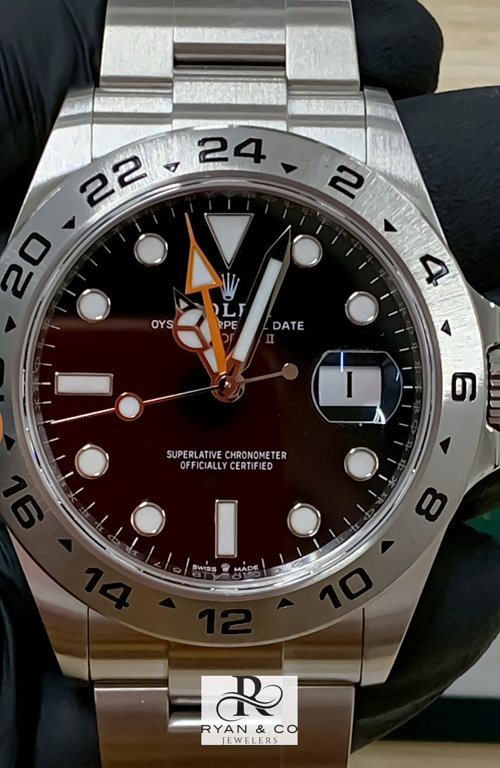 Rolex Explorer II 42mm Black Dial | Orange GMT Hand 24-Hour Bezel Oyster Steel Watch