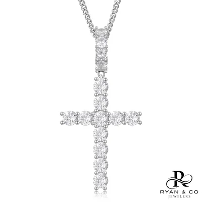 Large Diamond Cross in Gold Vermeil