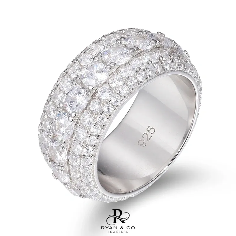 Men's Round Diamond Ring in Gold Vermeil