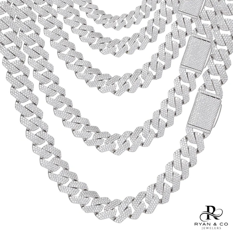 14mm Diamond Miami Cuban Link Necklace in Gold Vermeil