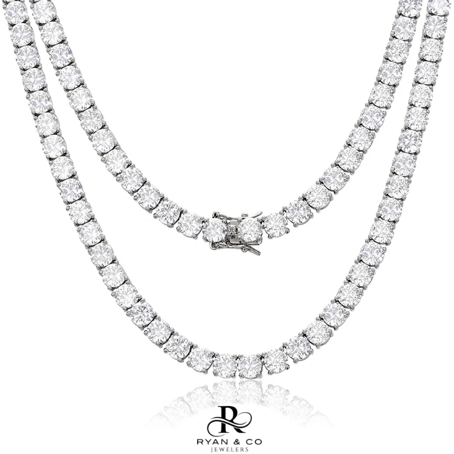 3mm Diamond Tennis Necklace in Gold Vermeil