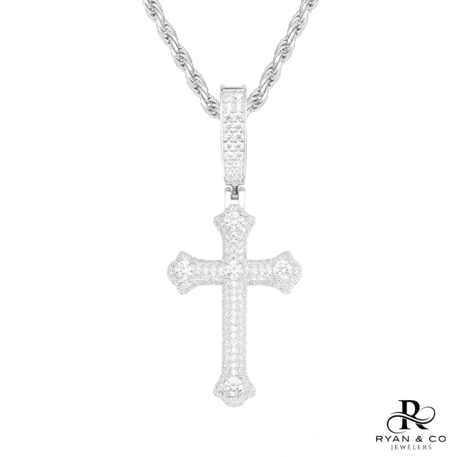 Diamond Cross Pendant in Gold Vermeil