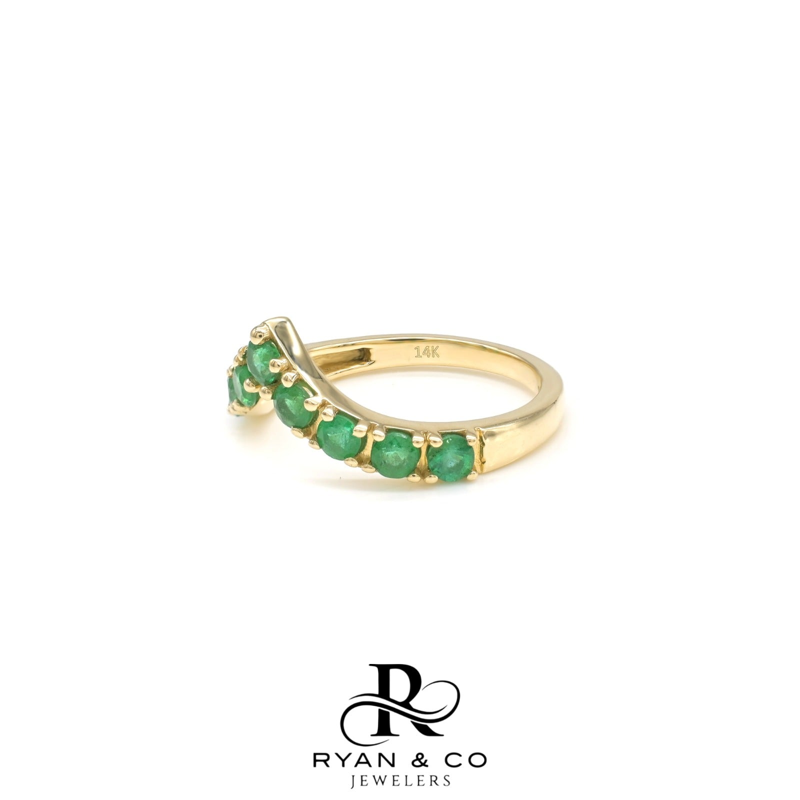 14k Yellow Gold IGI Certified Women's Emerald Ring