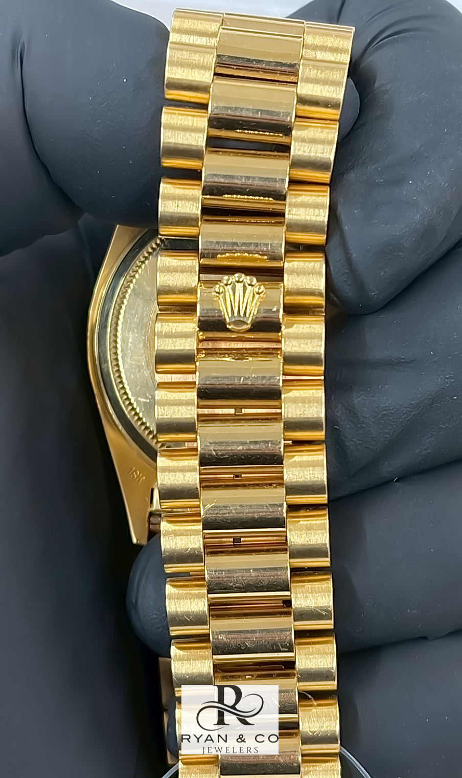 Rolex Day-Date 36mm Yellow Gold Champagne Diamond Dial | Fluted Bezel President Watch
