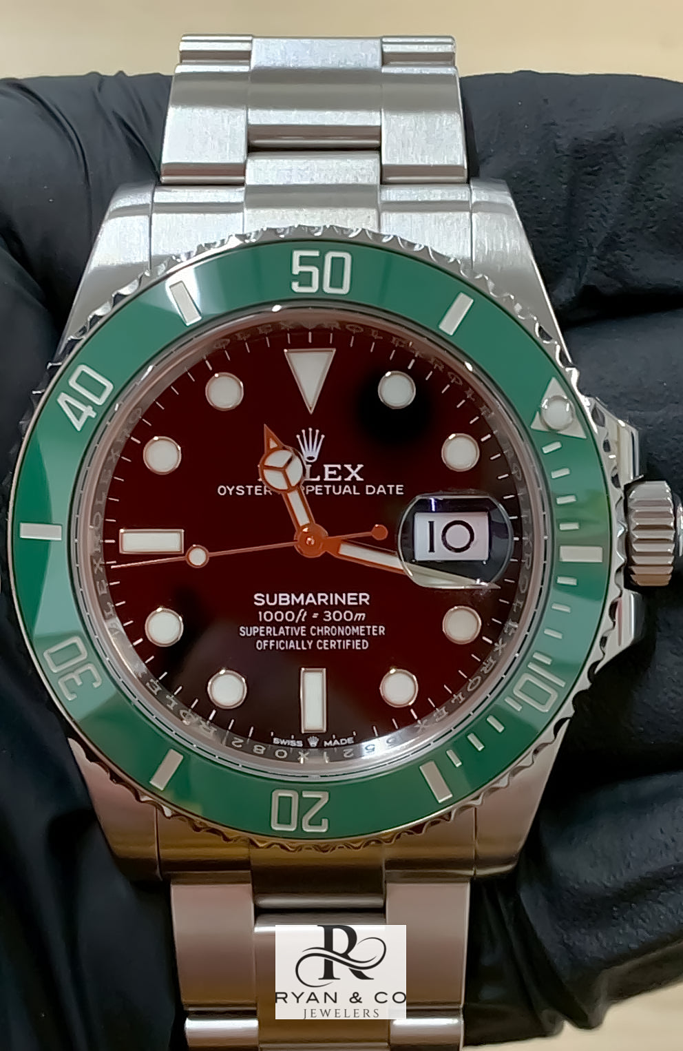 Luxury Submariner Style Dive Watch Green Bezel | Stainless Steel Oyster Bracelet Automatic Watch
