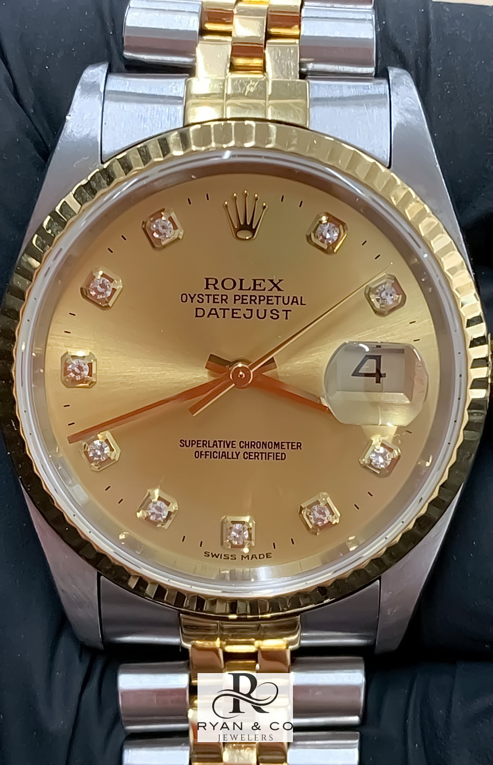 Rolex Datejust Two-Tone 36mm Champagne Diamond Dial | Jubilee Bracelet Fluted Bezel Watch