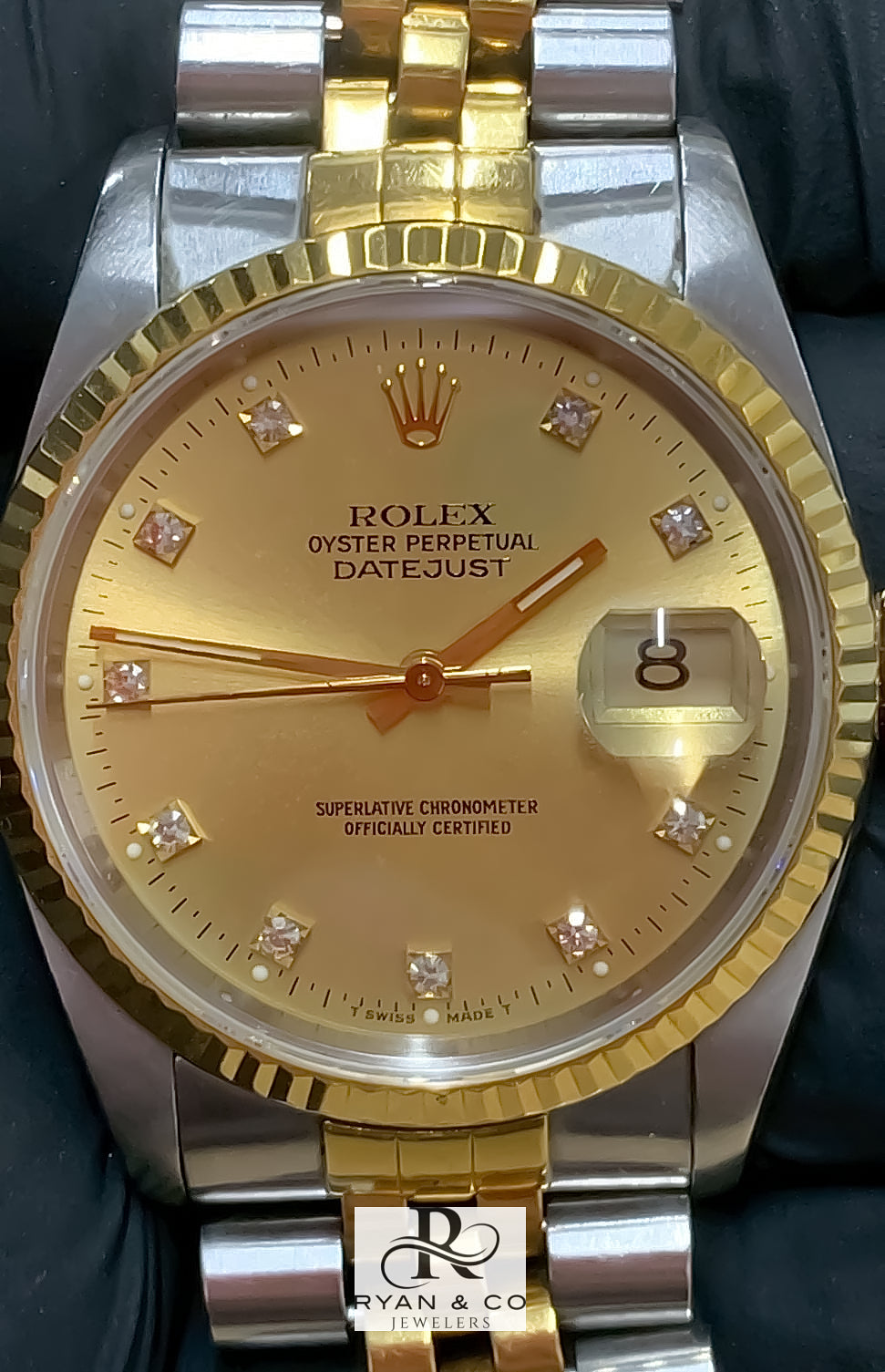 Rolex Datejust Two-Tone 36mm Champagne Diamond Dial | Jubilee Bracelet Fluted Bezel Watch