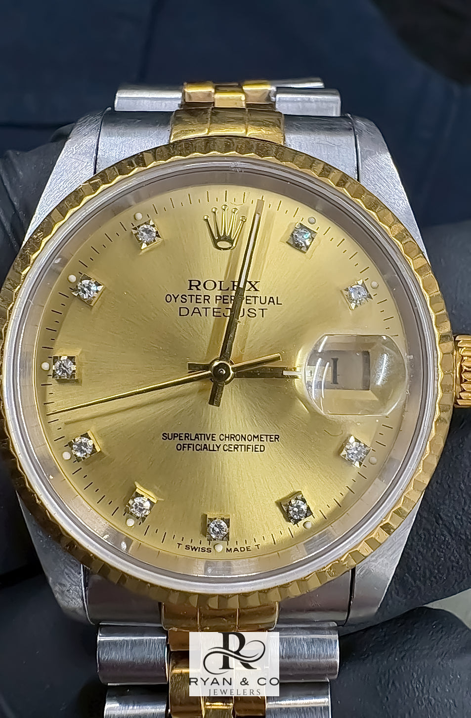 Rolex Datejust Two-Tone 36mm Champagne Diamond Dial | Jubilee Bracelet Fluted Bezel Watch