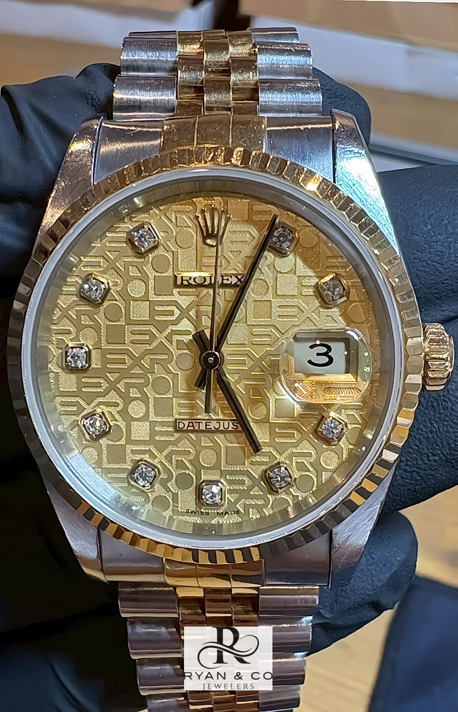 Rolex Datejust 36mm Two-Tone Jubilee Motif Gold Dial Diamond Markers | Fluted Bezel Luxury Watch