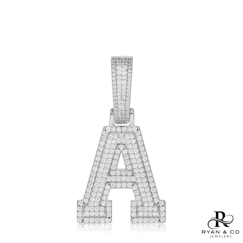 Diamond A Initial Pendant in Gold Vermeil