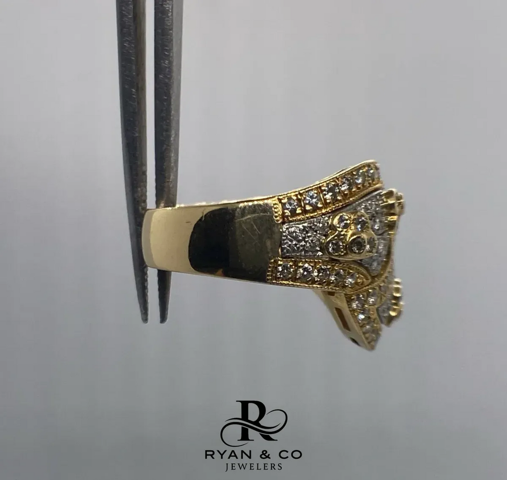 18k Yellow Gold & P900 Platinum Women's Diamond Ring