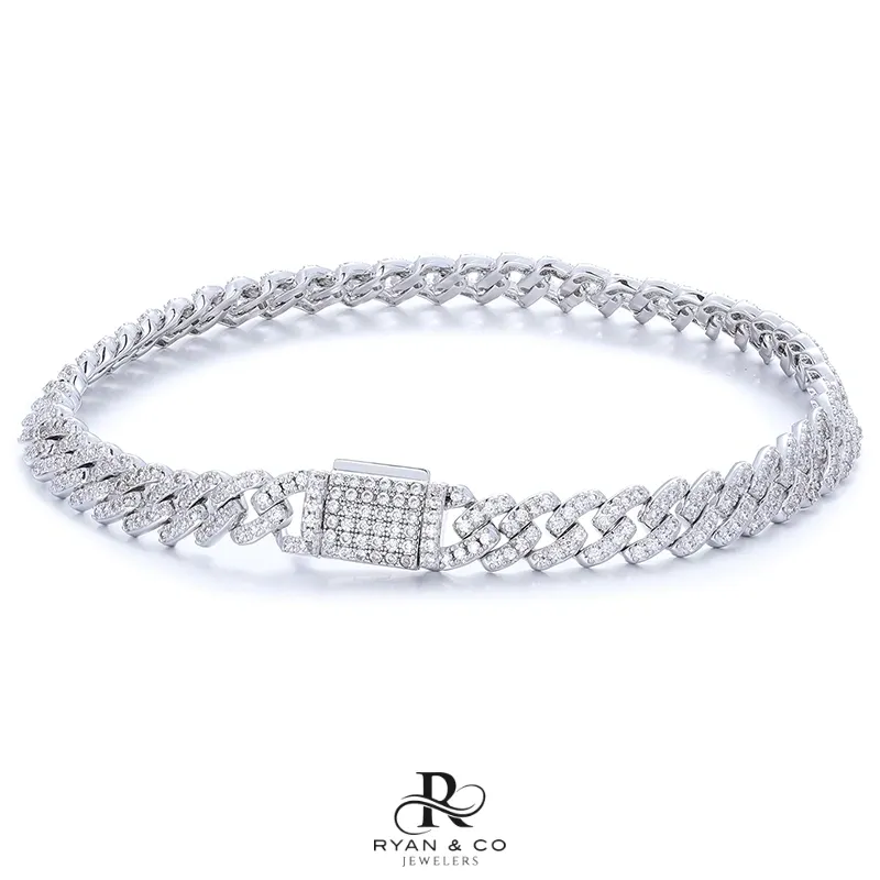 6mm Diamond Cuban Link Bracelet in Gold Vermeil