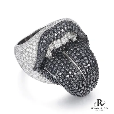 Men's Diamond Custom Tongue Ring in Gold Vermeil