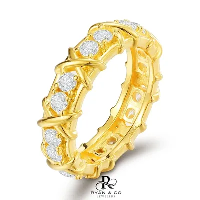 Women's Round Diamond Ring in Gold Vermeil