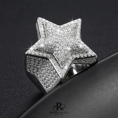 Men's Star Diamond Ring in Gold Vermeil