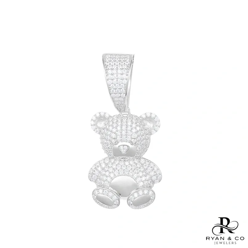 Diamond Bear Pendant in Gold Vermeil