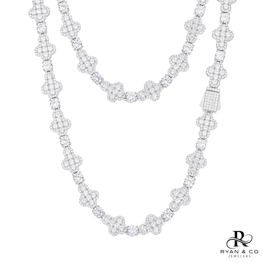 Diamond Cross Chain in Gold Vermeil