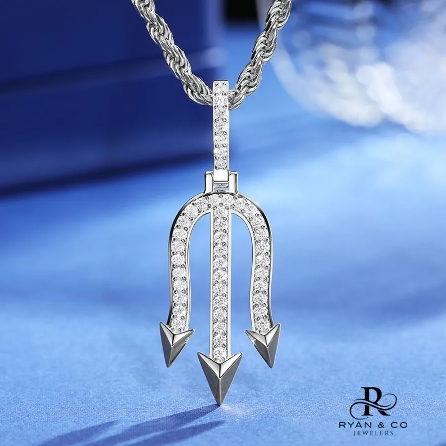 Diamond Three Arrow Pendant in Gold Vermeil
